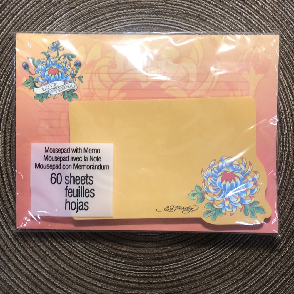 Ed Hardy Rare HTF Mousepad With Memo